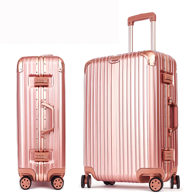 

20''24''26''29''Rolling Luggage Bags Aluminum Frame PC Shell TSA Lock Travel Trolley Suitcase With Wheel Koffer mala de viagem
