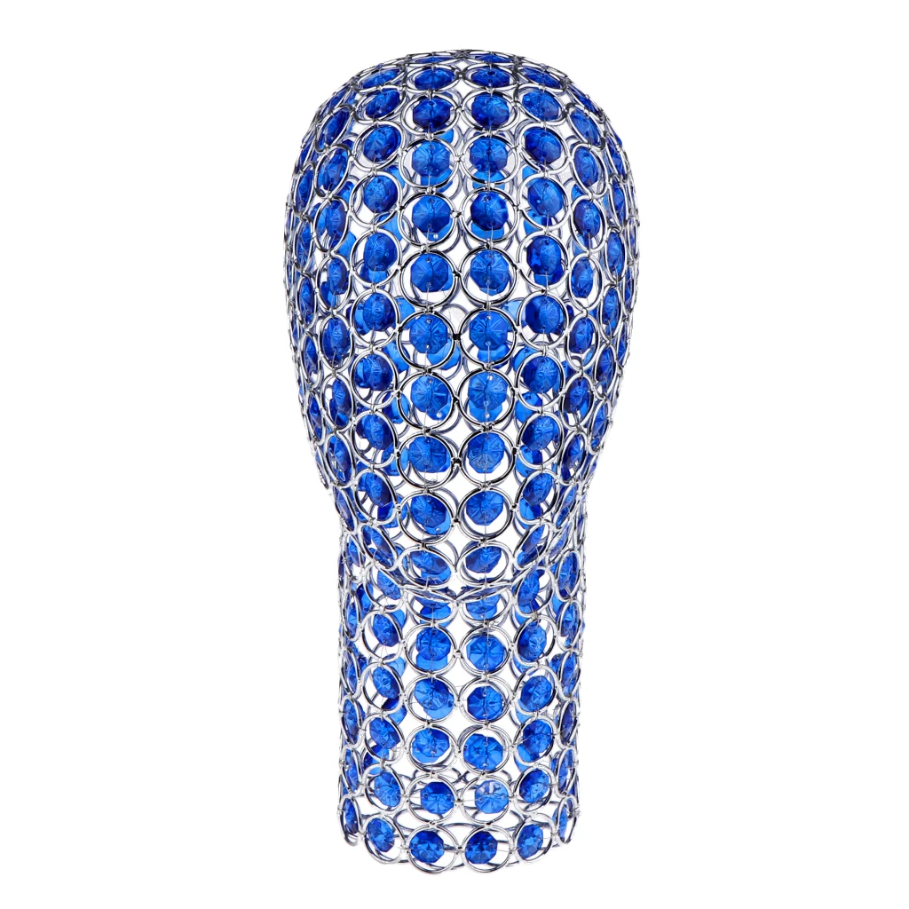 21 Inches Shiny Rhinestone Metal Mannequin Head Model Stand Manikin Wig Jewelries Hat Display Holder Rack