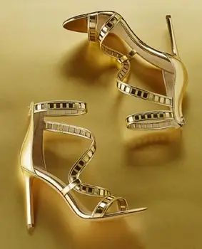 

new summer woman high heel hollow roman style sandals gold silver women's high heel stiletto sandals real photos