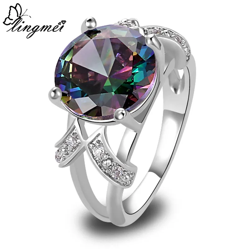 Женское кольцо с зеленым и фиолетовым фианитом размеры 6 7 8 9 10 11 12 13|silver women ring|silver