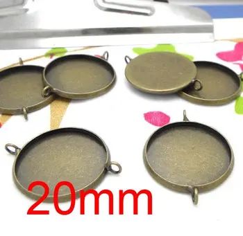 

Free shipping!!! Lead Free 200pcs/lot Inside size 20mm bronze color round Cameo Base Sett with double ring