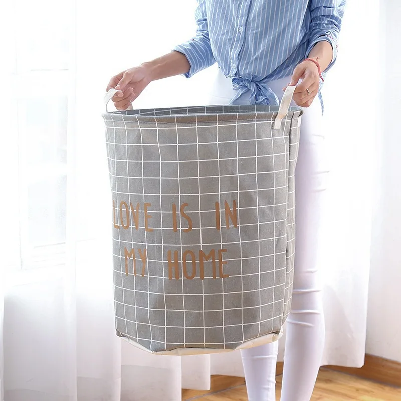 Folding Laundry Basket Cartoon Storage Barrel Standing Toy Clothing Storage Bucket Laundry Organizer Holder Pouch for Kids gift