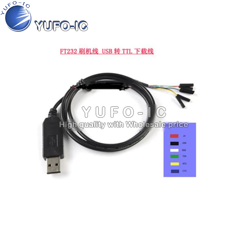 Вращающийся USB-кабель для щеток FT232 TTL в линия скачивания с CTS RTS | Электронные