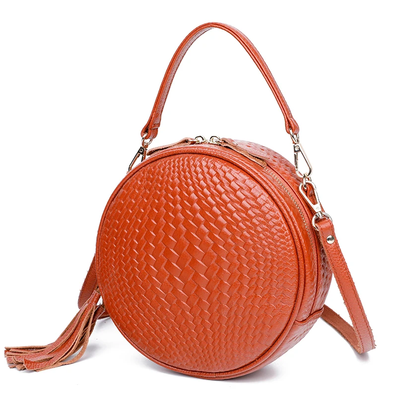 

Square Round Mulit Genuine Leather Bag Handbags Women Summer Rattan Bag Leather Woven Beach Circle Bohemia Handbag New Fashion