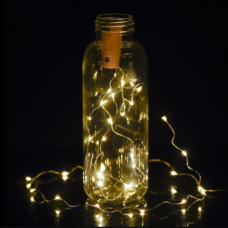 2 м 20 светодиодный медный провод струнный свет с бутылкой для стеклянных Крафтовая бутылка Фея валентинки лампа для декорации на свадьбу