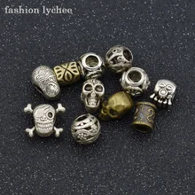 Модные lychee 11 шт. Винтажные бусины Viking череп дреды набор для женщин и мужчин уникальные инструменты для наращивания волос ювелирные изделия