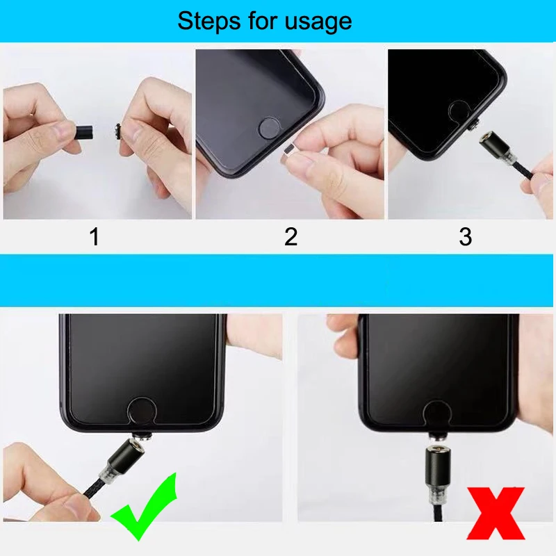 Micro USB Магнитный зарядка кабель для iphone светодиодный usb type C type-C кабели для Samsung Xiaomi Huawei телефоны