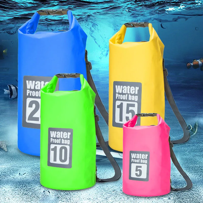 

10L 15L Waterproof Swimming Backpack Bag Surfing Storage Bag Adjustable Portable Rafting Diving Dry Bag For Beach Sandbeach Use