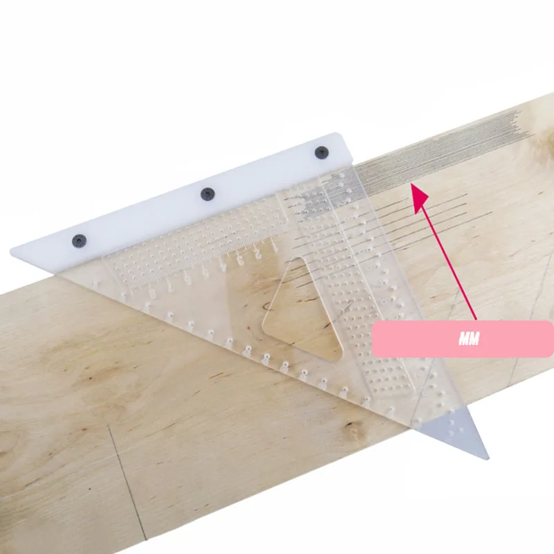 Woodworking Scribe Ruler Hole Scribing Gauge Squares Precision Cross-calibration Ruler woodworking crossed-out Measuring Tool