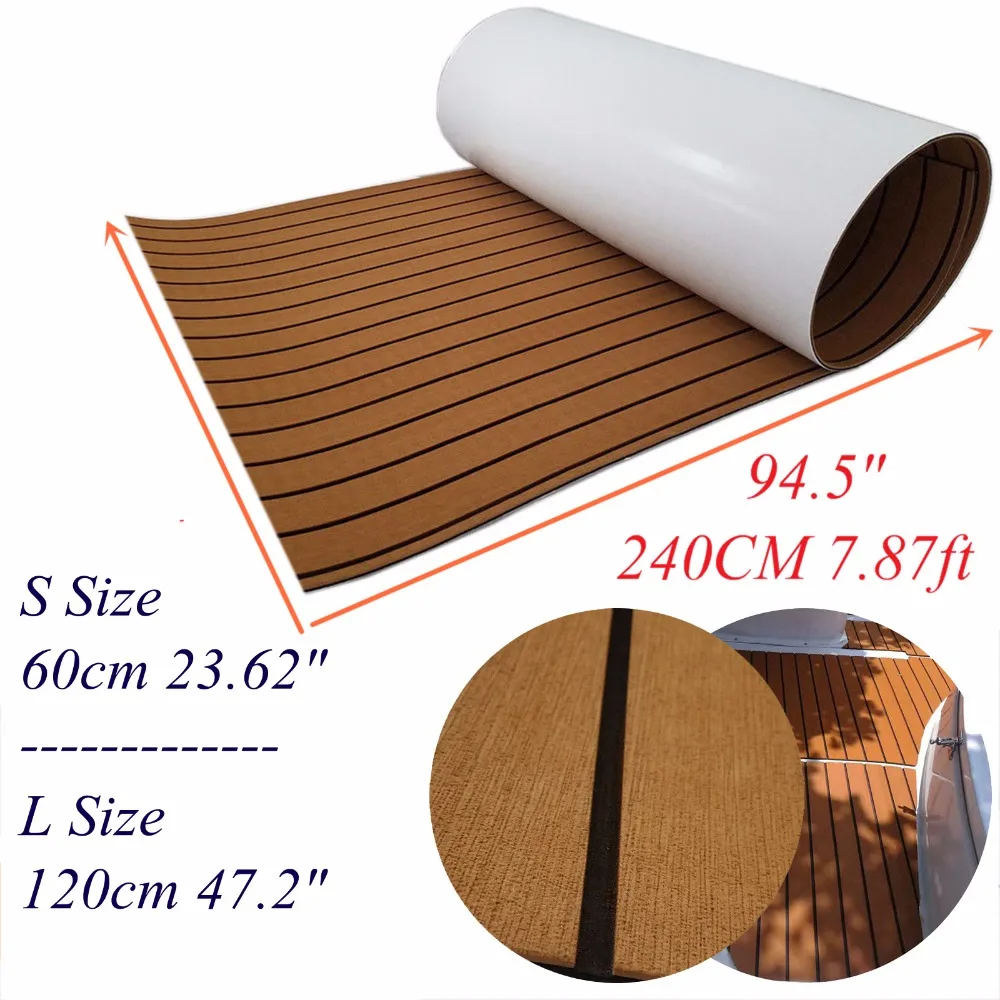 Classic Brown Teak Decking Sheet For Boat Yacht Marine Flooring EVA Foam 60x240cm/120x240cm Light In Black Accessories | Автомобили и