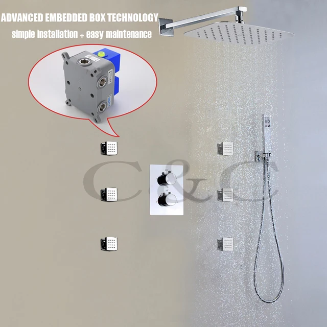 Thermostat Badezimmer Dusche Wasserhahn Set Air Drop Regen Dusche ... Thermostat Badezimmer Dusche Wasserhahn Set Air Drop Regen Dusche ...