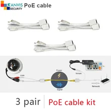 #3 pair# POE cable power converter included passive poe splitter and poe injector suitable for all IP cameras GANVIS GV-PoE-S1