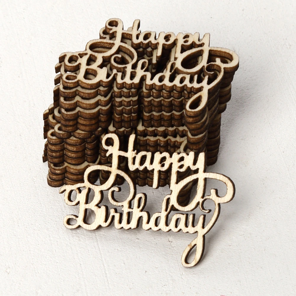 Tranches De Bois Decoupees Au Laser 15 Pieces Joyeux Anniversaire I Love You Artisanat Artisanal Sculpture De Lettres Ornements Suspendus Decoration De La Maison Aliexpress Maison Animalerie