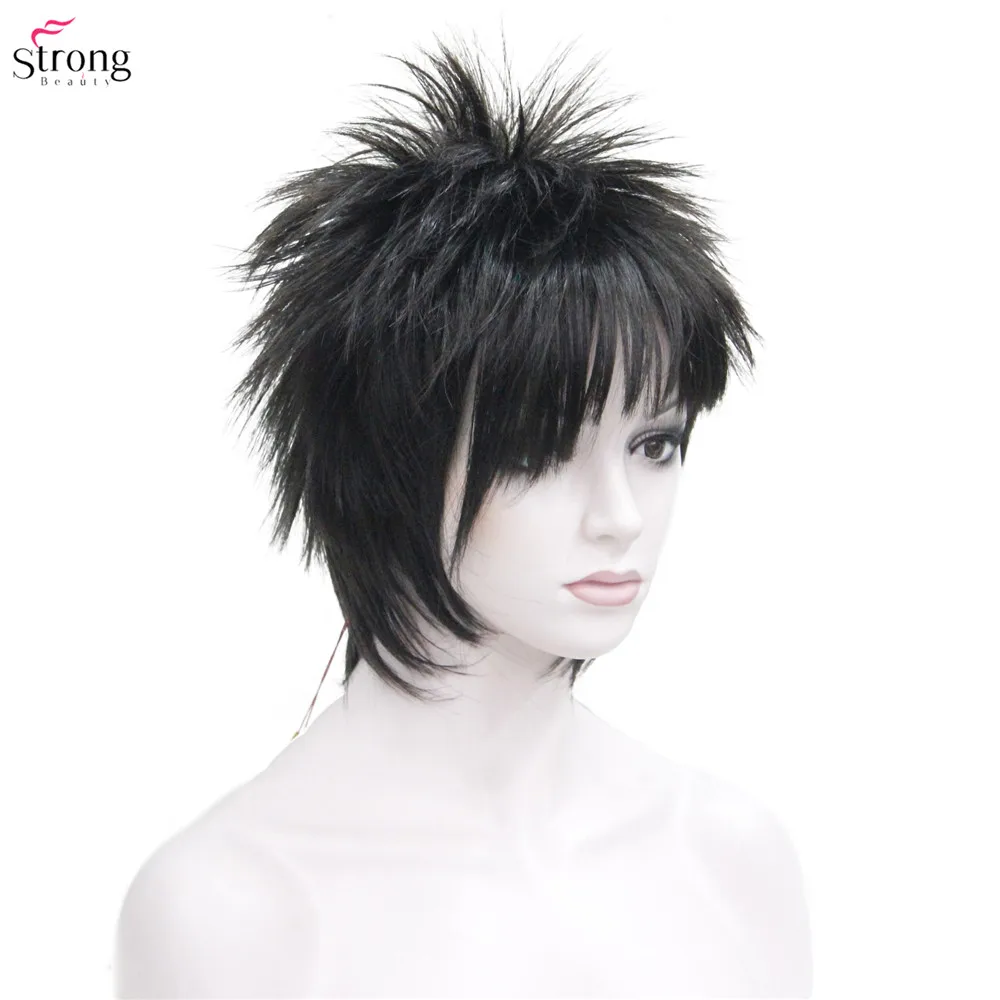 Synthetic Wigs punk Hairstyle Short Straight Hair Black/Red Wig Man  StrongBeauty|Synthetic None-Lace Wigs| - AliExpress