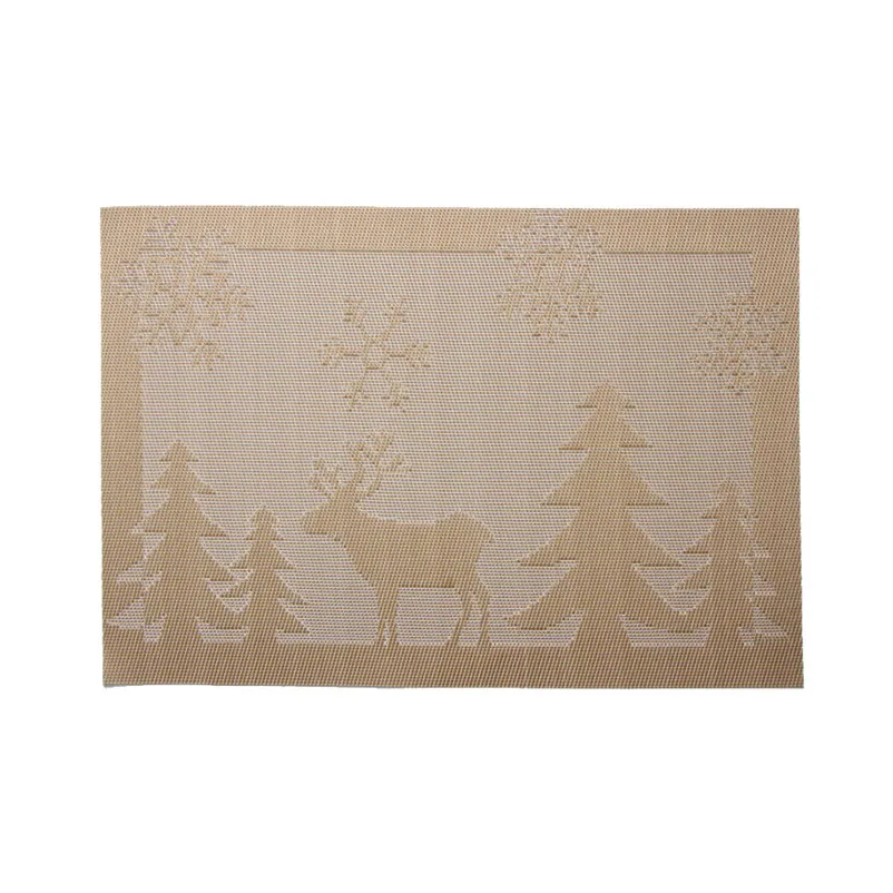 Christmas Placemat Woven Non-slip PVC Insulation Placemat Washable Table Mats For Kitchen Christmas decoration for home O31 (4)