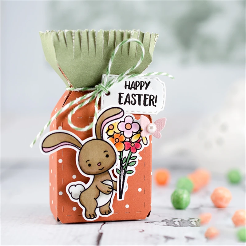 

Naifumodo Rabbit Bunny Metal Cutting Dies for Scrapbooking Easter Stamps and Dies Cuts Card Making Clear Stamps Egg Crafts Dies