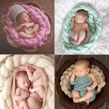 

2019 New Wool Fiber Blanket 327cm Basket Filler Basket Stuffer Newborn Photography Background Props Baby Shower Gift