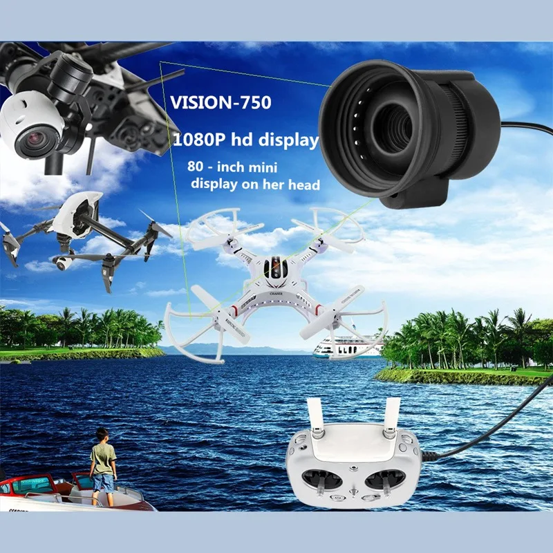  80 inch Monocular Mini Micro-Display HD Night Vision with Headband Goggles AV Series for FPV Monito