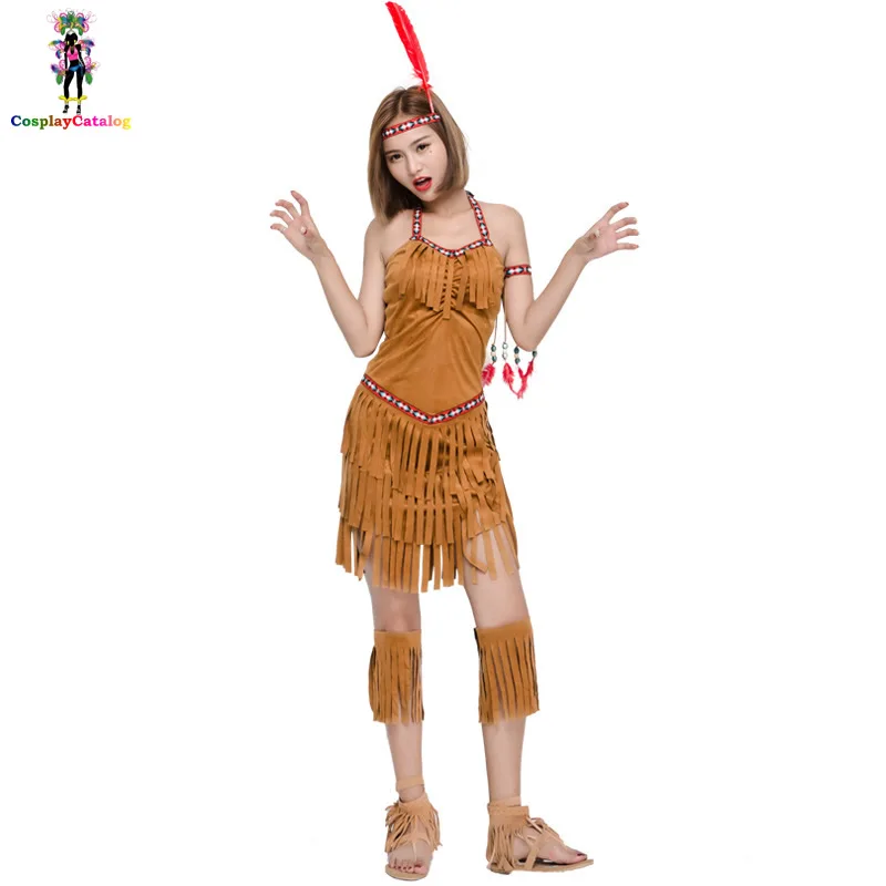 

Indian Warrior Women Costume,sexy halloween costume,Campfire Party Cosplay Costumes Free Spirit Princess Indian Dresses