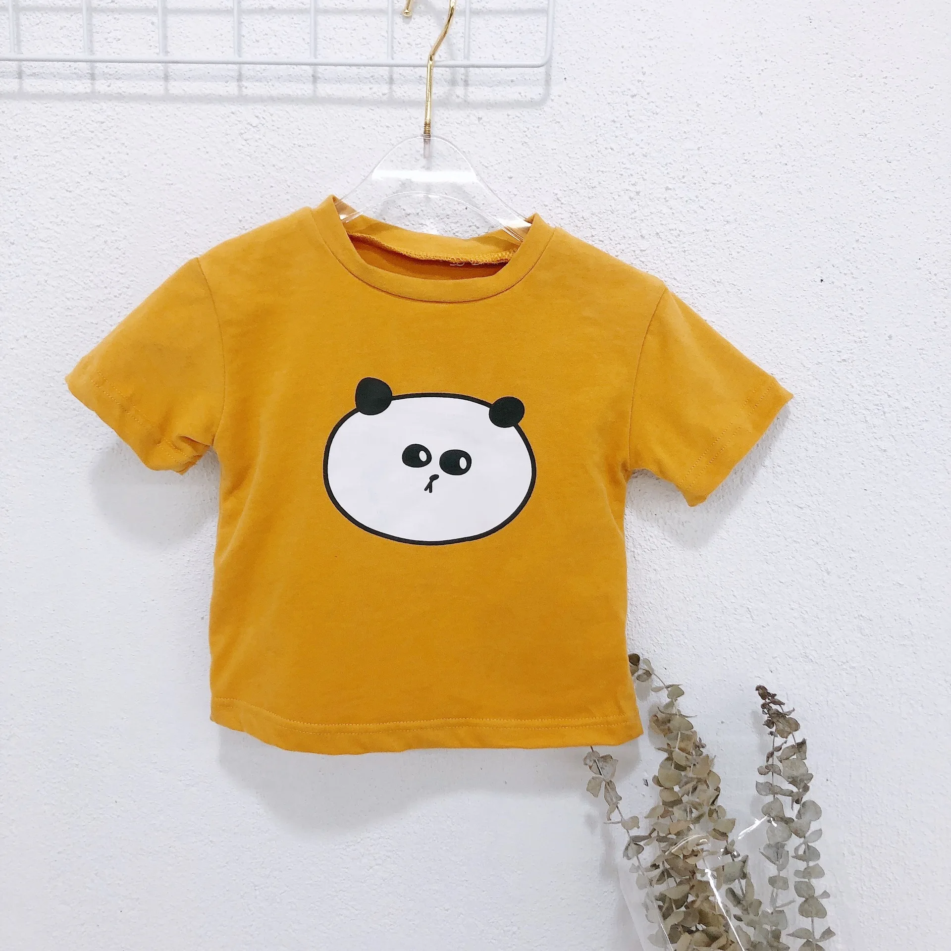 Г. Детские весенне-летние футболки с коротким рукавом для мальчиков и девочек, Милая футболка с животными из мультфильмов детские хлопковые футболки, топы для детей - Цвет: panda