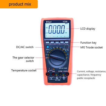 

Auto Range 3 6/7 Analog read Digital Multimeter 20A Resistance Capacitance ACV/DCV/ACA/DCA Meter & Probe