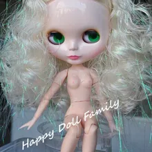 Кукла Blyth, кукла Обнаженная Blyth с Соединенным телом, кремово-белые и блестящие волосы, кукла общая кожа, DG07