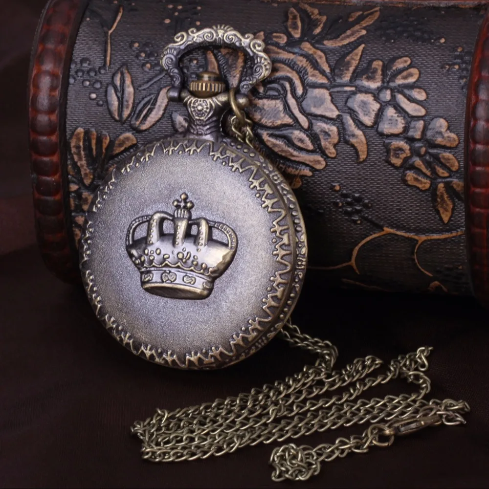 Wholesale 500pcs/lot Classic pocket watch Crown Necklacepocket watch