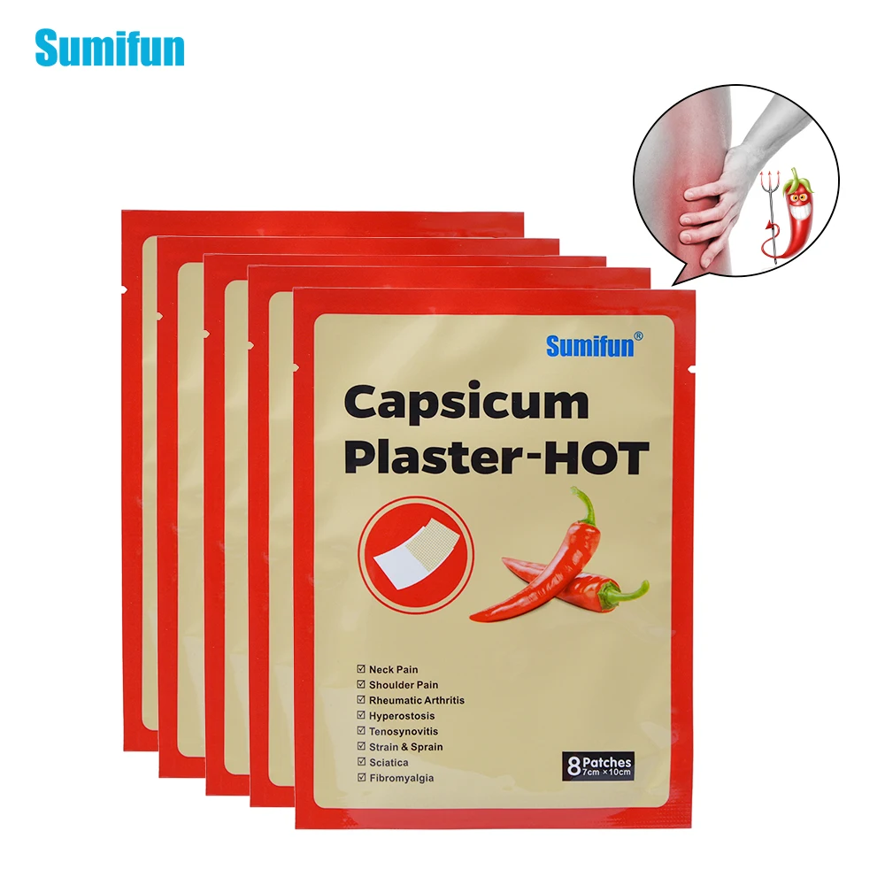 

40Pcs/5Bags Sumifun Capsicum Plaster-Hot Neck Pain Shoulder Pain Of Health Care Medical Patch recovery Body Massage D0655