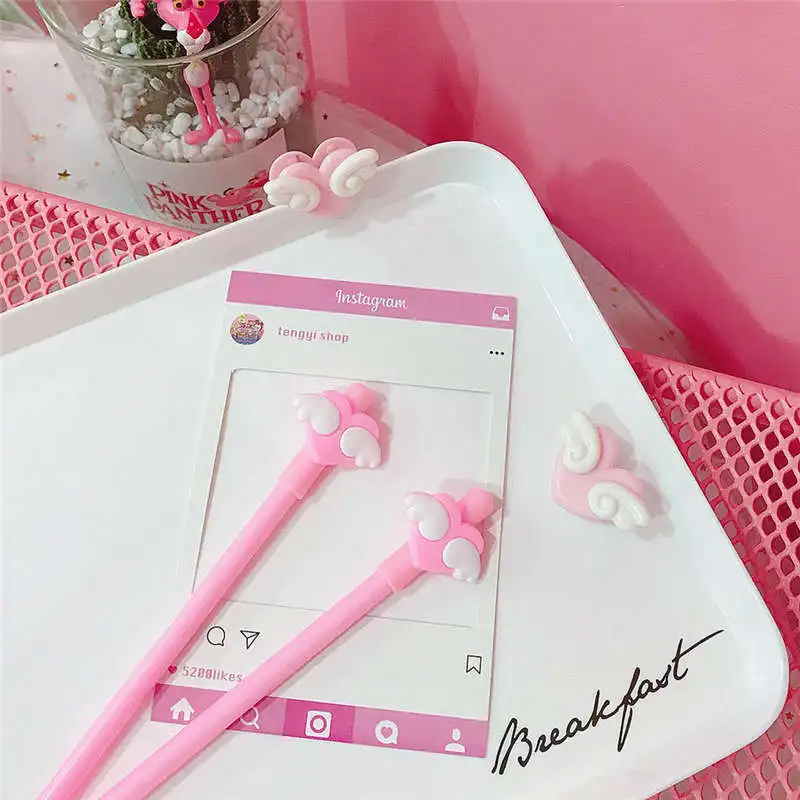 1 шт. милый кавайный котик лапа розовое сердце гелевая ручка подпись ручка Escolar Papelaria школьные офисные принадлежности рекламный подарок - Цвет: 3