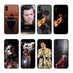 IMIDO Harry Styles Жесткий Пластиковый черный чехол для телефона чехол для Apple iPhone 6 6 plus 6s 7 8 7 plus 8 plus XR XS max