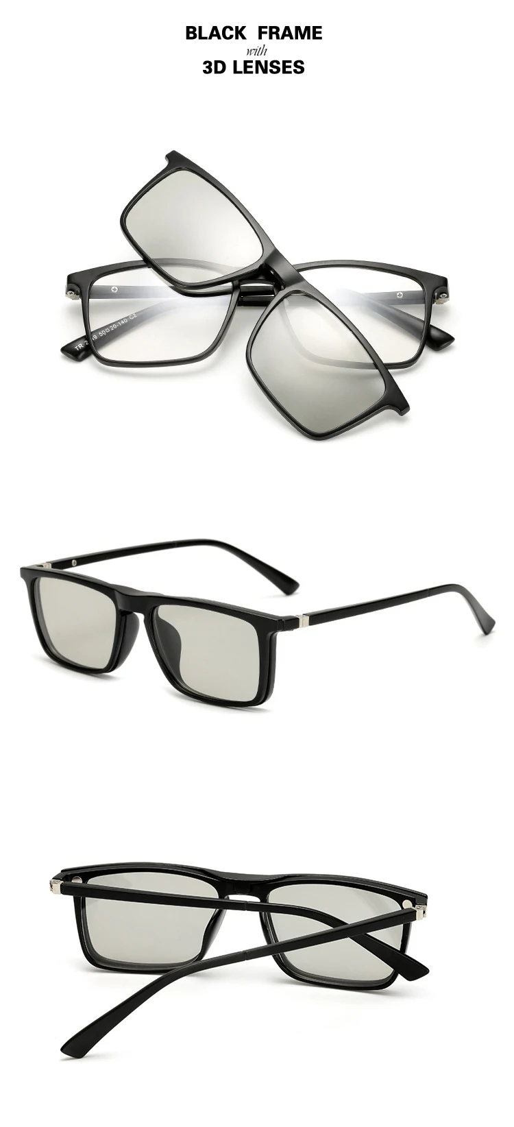 TR90 оправа модные дизайнерские очки Магнитная оправа для очков Солнцезащитные очки поляризованные линзы 3D очки