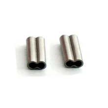 Mini Double Barrel Copper Sleeves for Mono Steel Wire Crimps Black Color Saltwater Fishing Rigging Accessories Terminal Tackle