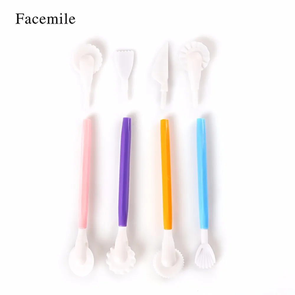 

Facemile 4PCS/Set Baking Cake Tools 8 Head Pen Biscuits Modeling Tools For Fondant Cookie Cutters Cake Decorating Baking Tool