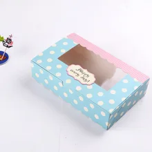 Винтажный синий горошек украшения окна узор десерт торт коробка яйцо tart держатель упаковочные коробки упаковочные поставки