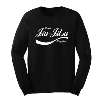 

Loo Show Mens Enjoy Jiu Jitsu Funny Long Sleeve Adult T-Shirts Casual Men Tee