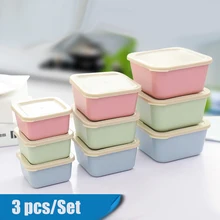 3 шт./компл. PP Непрозрачный герметичный контейнер Набор пластиковый для хранения еды коробка Кухня Холодильник контейнеры круглые квадратные многоразовые коробки