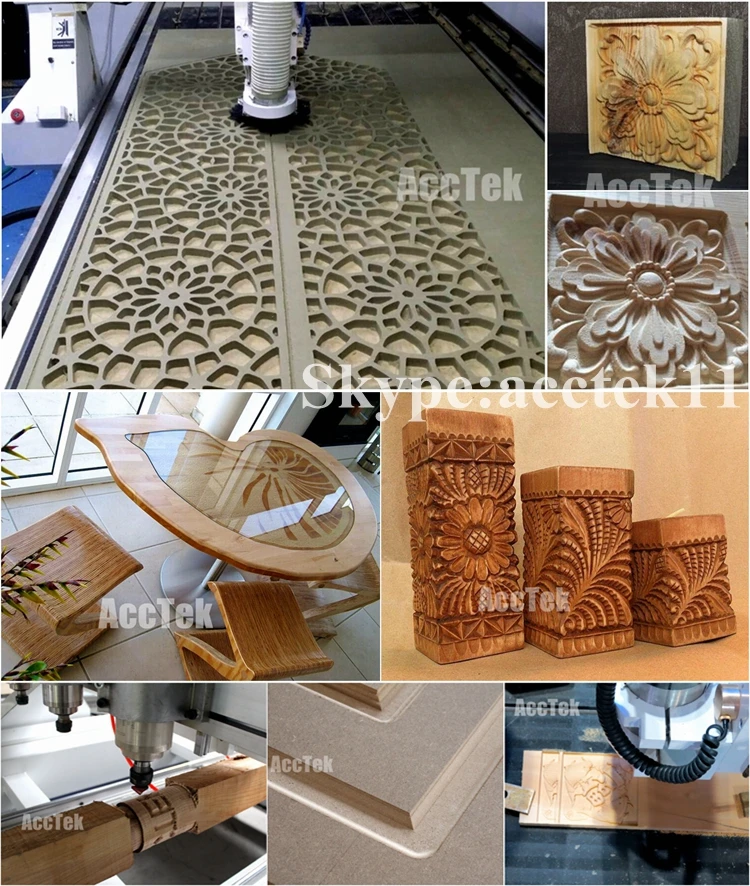 High Efficiency Wooden Furniture Cabinet Door Making Atc Cnc
