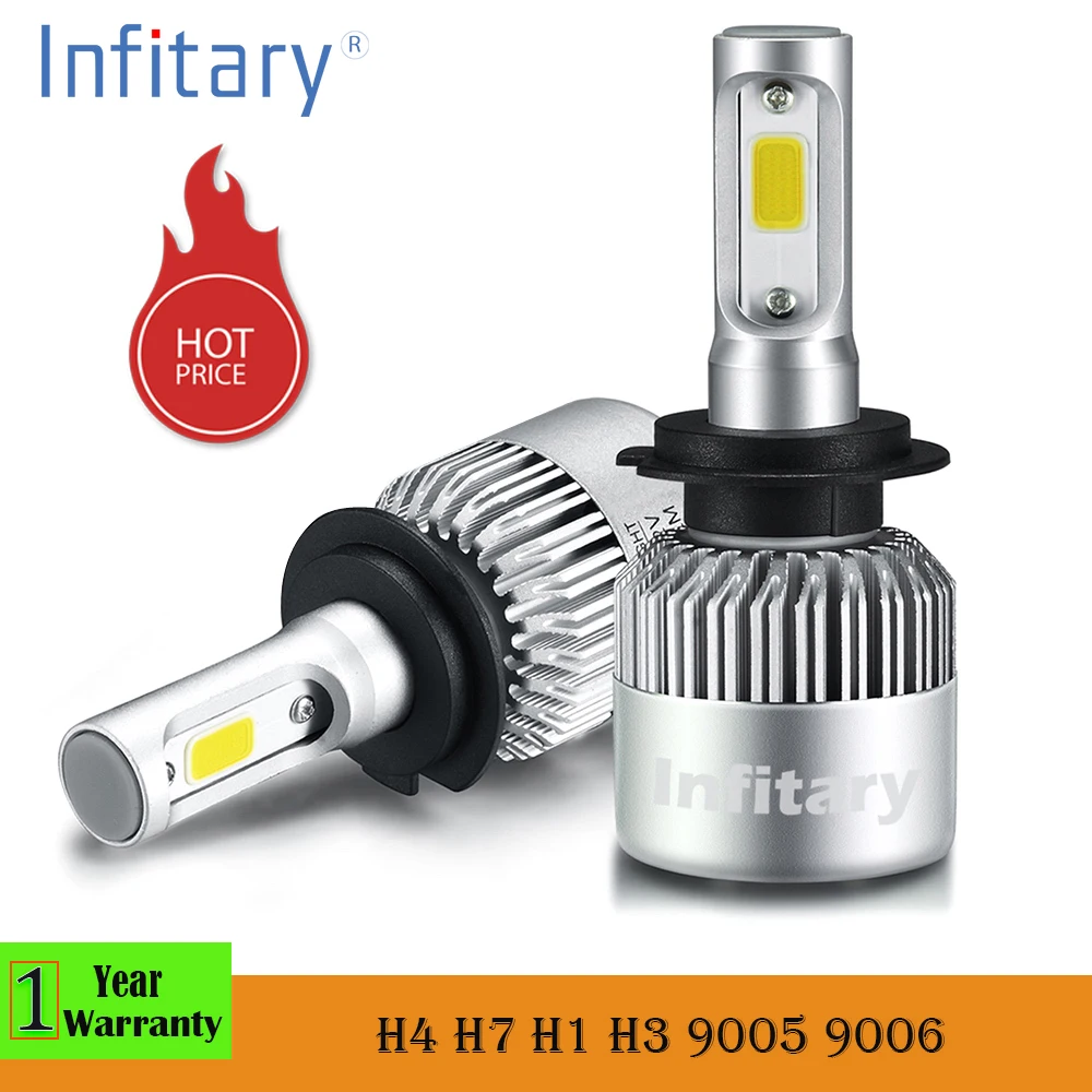 2 предмета 12 V 24 Автомобильные фары H4 светодиодный H7 H1 H3 H11 H13 H27 HB3 HB4 9004 9005 9006 9007 72 Вт