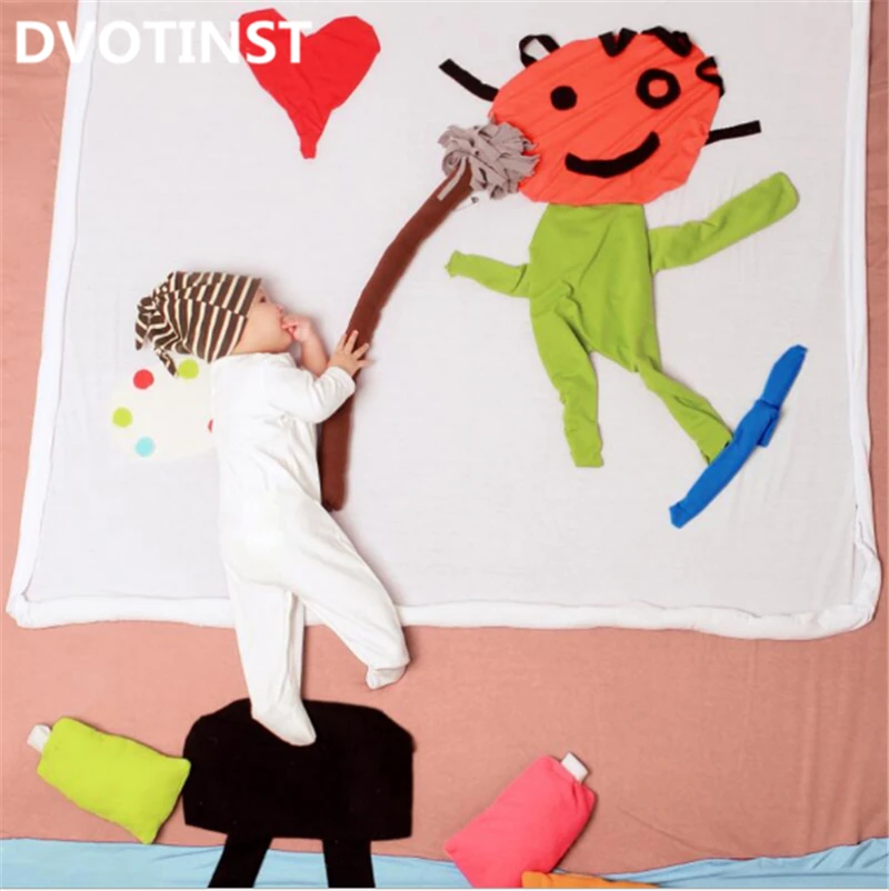 

Dvotinst Newborn Baby Photography Props Drawing Theme Background Set Fotografia Accessories Infant Studio Shooting Photo Props