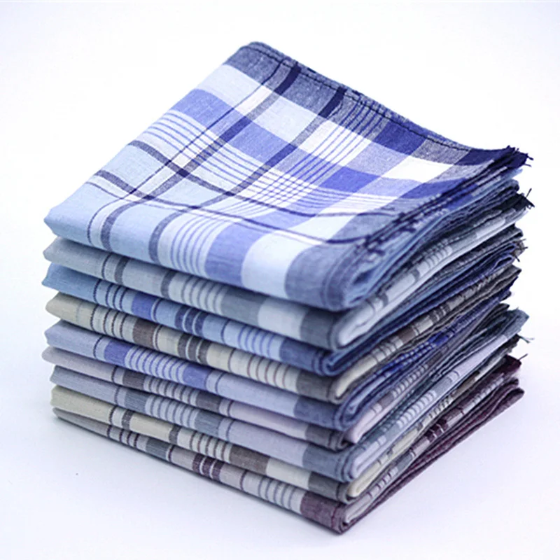 

5Pcs Multicolor Plaid Stripe Men Pocket Squares Business Chest Towel Pocket Hanky Handkerchiefs Hankies Scarves 100% Cotton 20