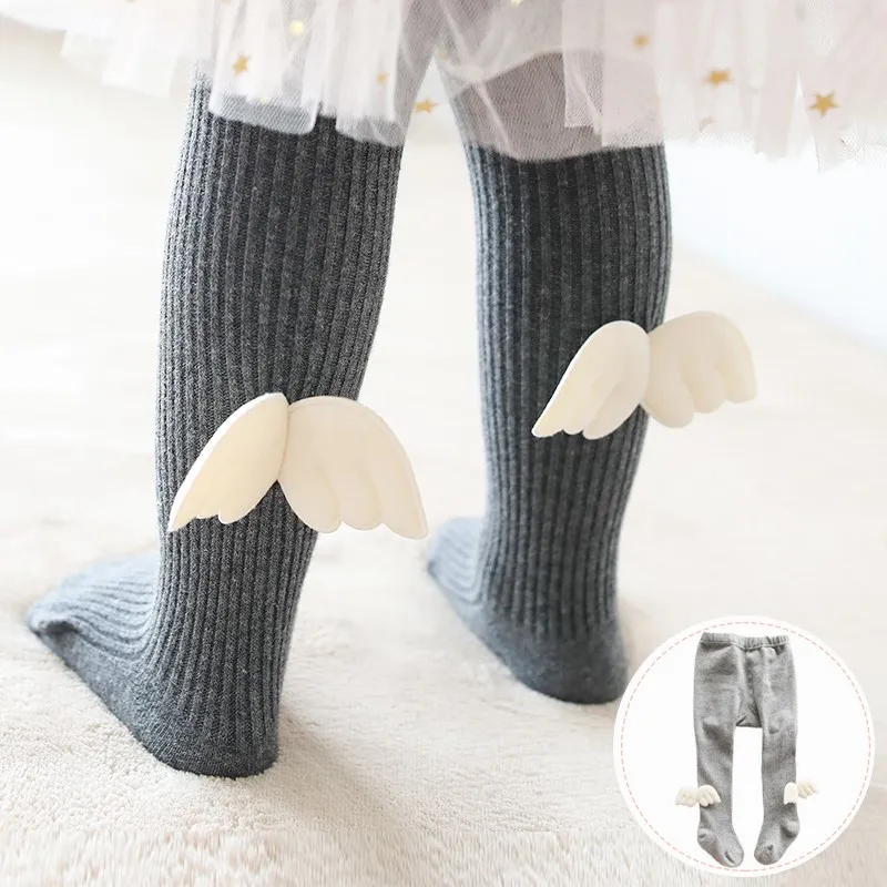 

Baby Girl Tights Infant Cotton Knitted Pantyhose Lovely 3D Angel Wing Spring Autumn Children Dancing stockings 6Months-4Years
