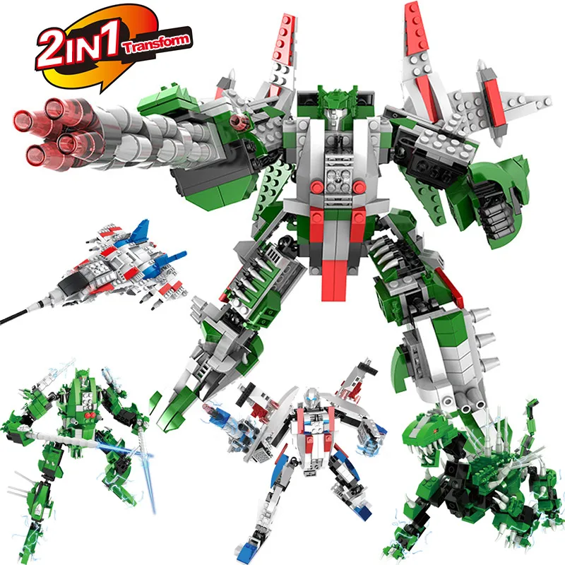 

Transformation Robot Building Blocks LegoINGLYS Technic Dragon Mini Action Figures Movie ABS Plastic Bricks Toys For Boys