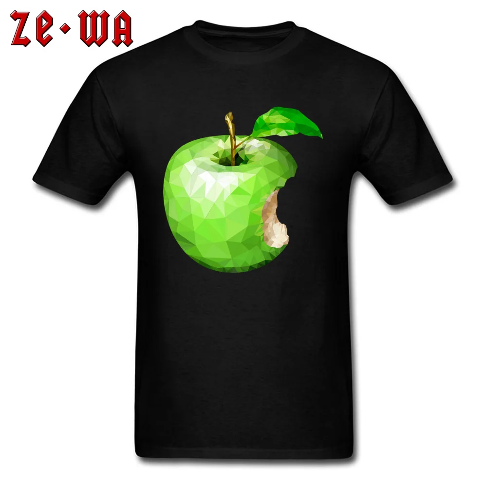 Adult T-shirt Men Green Apple Print Tshirt Personalized Tops Tees Geometric Art Designer Clothes Summer Novelty T Shirts XXXL | Мужская