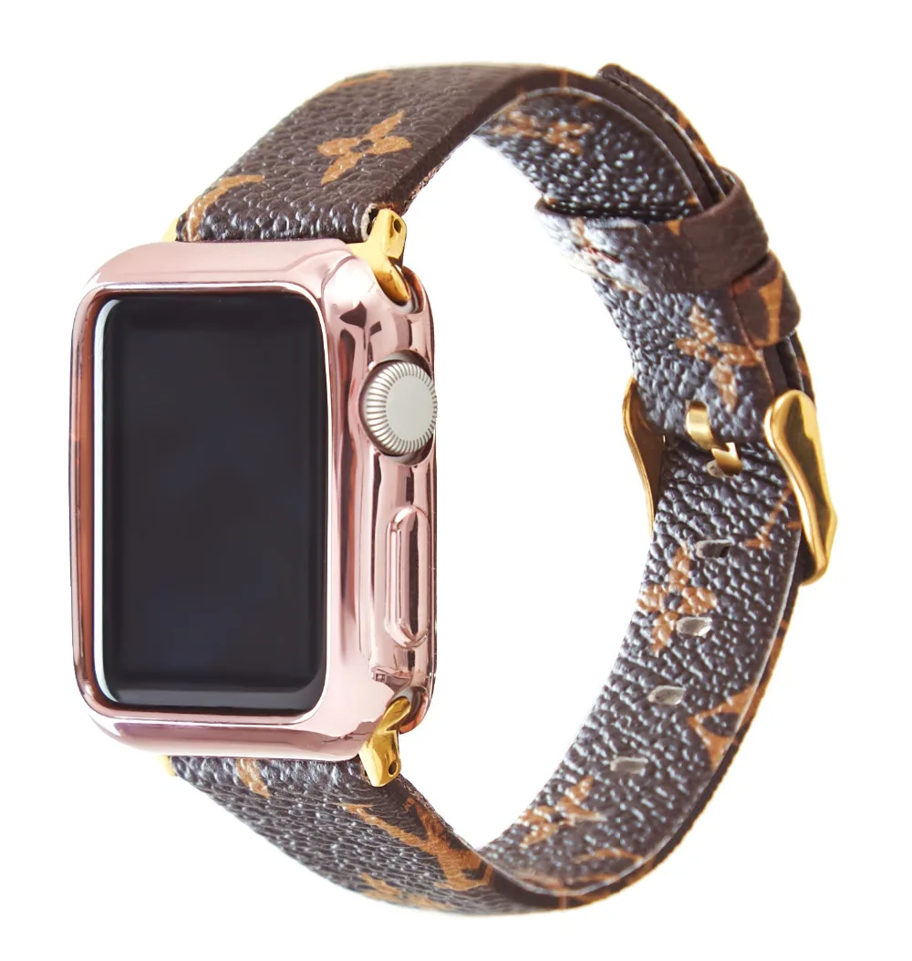 

New Leather Apple Watch Band 38mm 40 42mm 44 Replacement Strap for iWatch Sport&Edition Series 4 3 2 1 pink brown Free shipping
