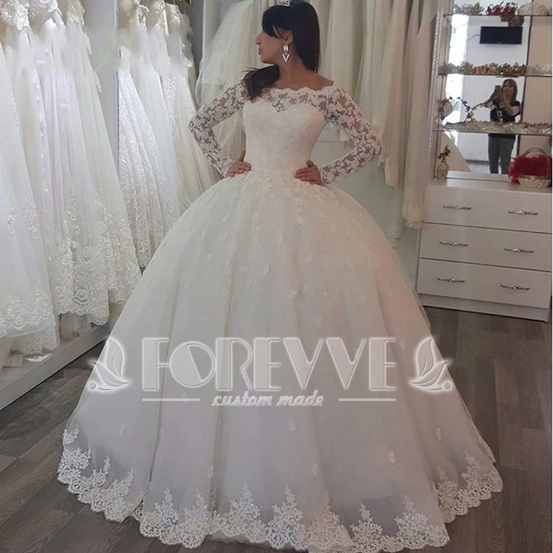 Vestido De De princesa De encaje blanco, ropa De novia De corte Delgado, transparente, manga 2019|robe de mariage|bridal gowngowns bridal - AliExpress