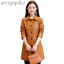 Зимние женские куртки мягкая куртка из искусственной кожи размера плюс однобортное осеннее пальто из искусственной кожи женские ветровки M-4XL