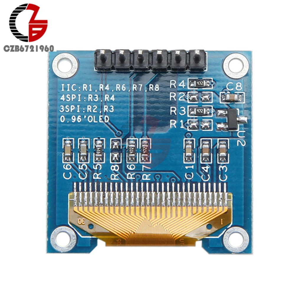 6Pin IIC IEC 0,96 дюймовый OLED ЖК-дисплей DIY модуль 12864 SPI интерфейс 0,9" чип привода SSD136 для Arduino Raspberry Pi SMT32