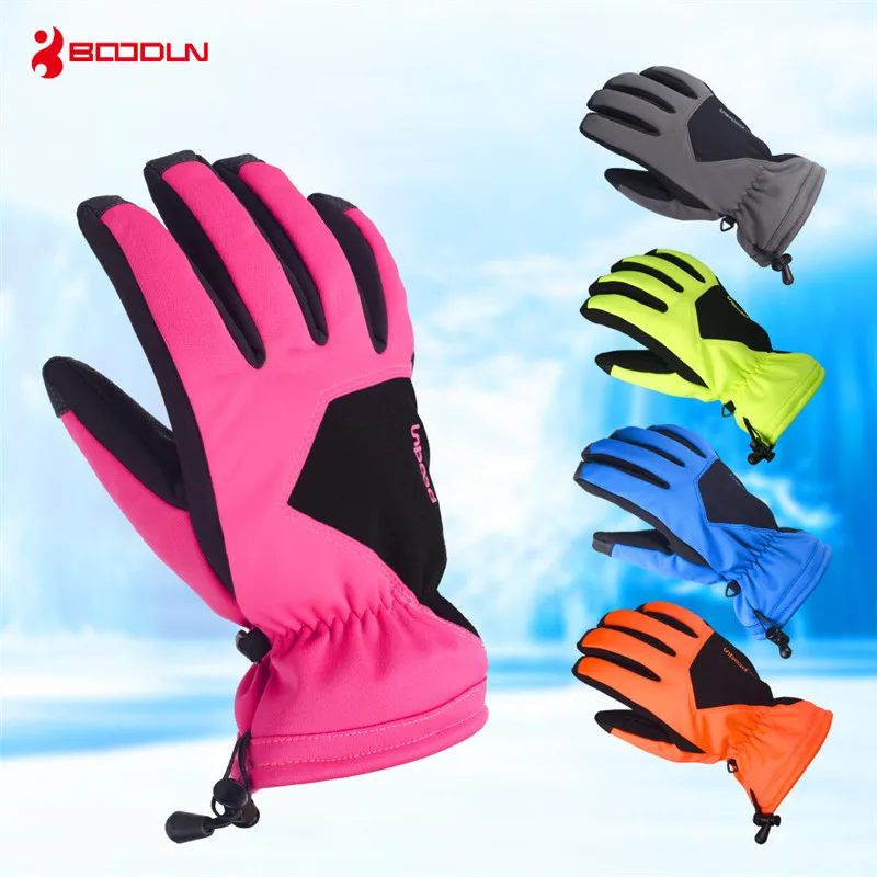 Beste Boodun 5 Kleuren Mannen Vrouwen Snowboard Handschoenen Dikker Warm Waterdicht Ski Skiën Handschoenen Touch Screen Winter Outdoor Sneeuw Handschoenen
