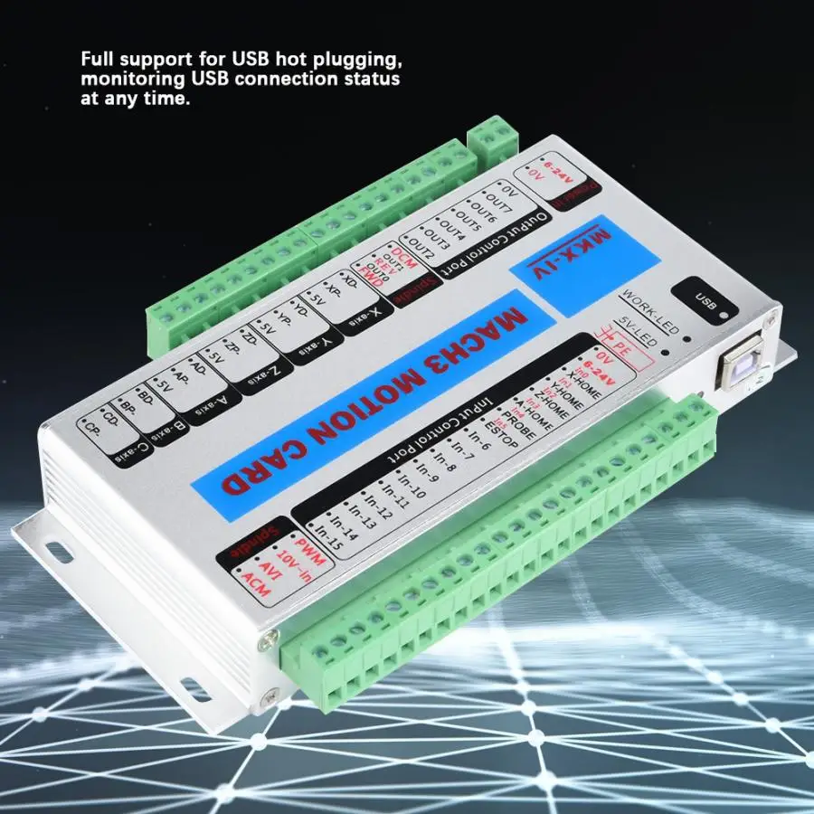 

3 Axle Mach3 CNC Motion Control Card with USB Interface Board Wood Router Machine Smooth Stepper Controller card breakout board