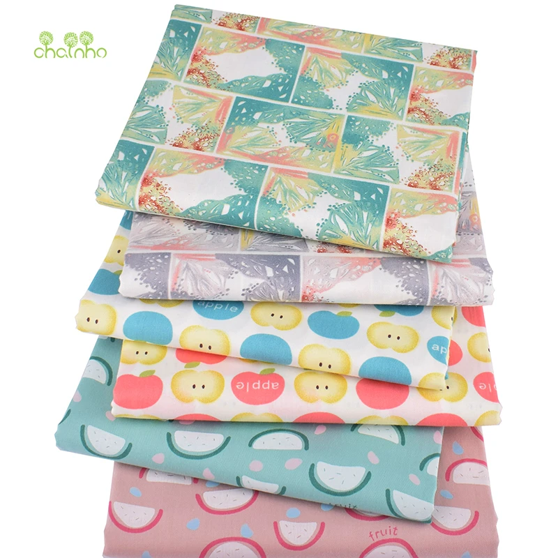 

Chainho,6pcs/Lot,Fruit Candy Series,Printed Twill Cotton Fabric,Patchwork Cloth,DIY Sewing Quilting Material For Baby & Children